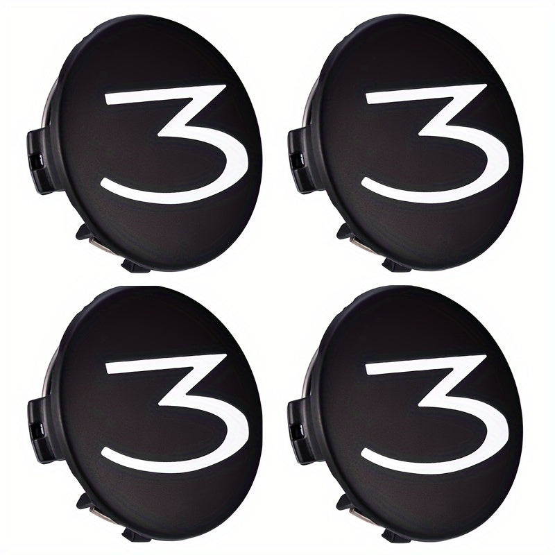 Tesla Model 3/S/X/Y Wheel Hub Caps - 24 Pack Number 3 Logo Center Covers