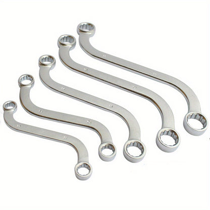 5-Piece S-Type Box End Wrench Set - 10-19mm Double-Headed Spanner Kit 1 set (10-19mm)