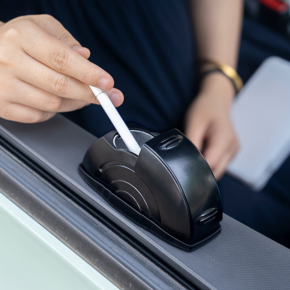 Car Ashtray with Lid - Convenient Ash Storage Container Black