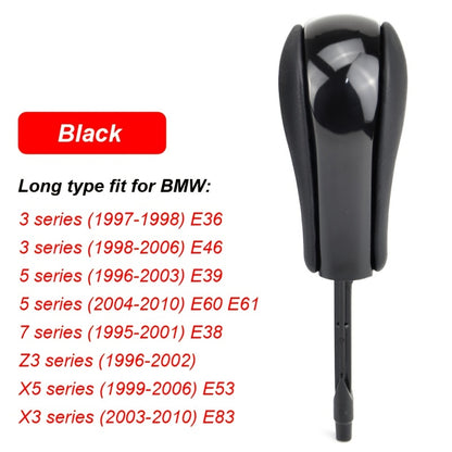BMW Gear Shift Knob E46 E60 E90 PU Leather ABS Auto Trans Black-Long