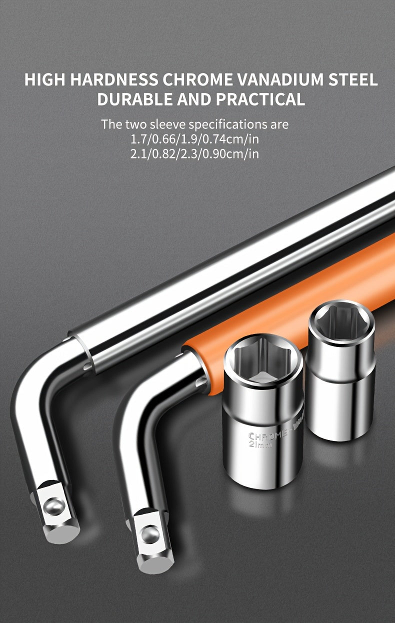 4-in-1 Telescoping Socket Wrench Set - Chrome Vanadium Steel Emergency Tool