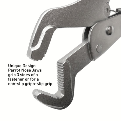 8.5 Inch Parrot Nose Locking Pliers - Adjustable Anti-Tip Rod Pliers