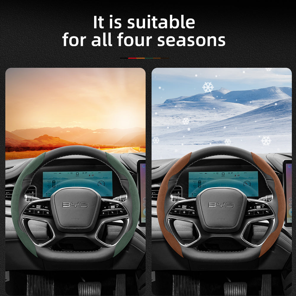 BYD Winter Anti-Slip Steering Wheel Covers - Ultra-Thin Segmented Design