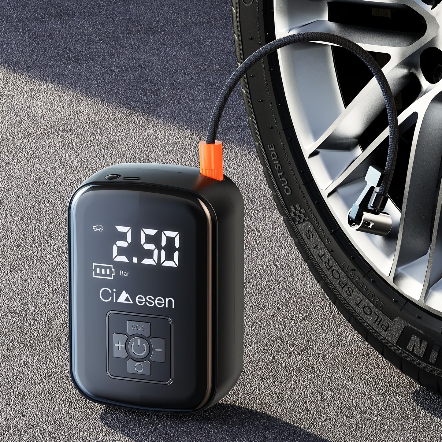 Portable Tire Inflator Digital - USB Rechargeable Air Compressor