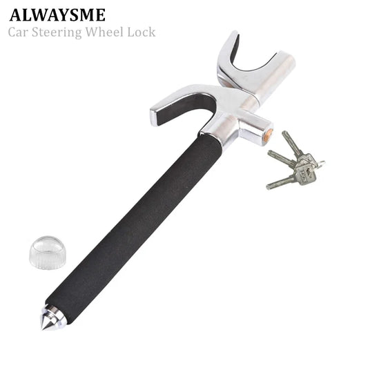ALWAYSME Car Steering Wheel Lock - Heavy Duty Steel Anti-Theft Security Device ME531863