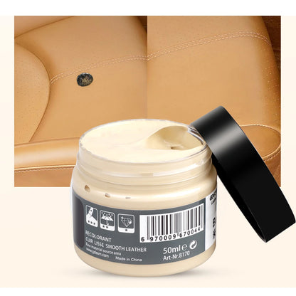 Car Leather Repair Kit - Liquid Skin Recoloring Balm No Heat Tool for Auto Seat Restoration