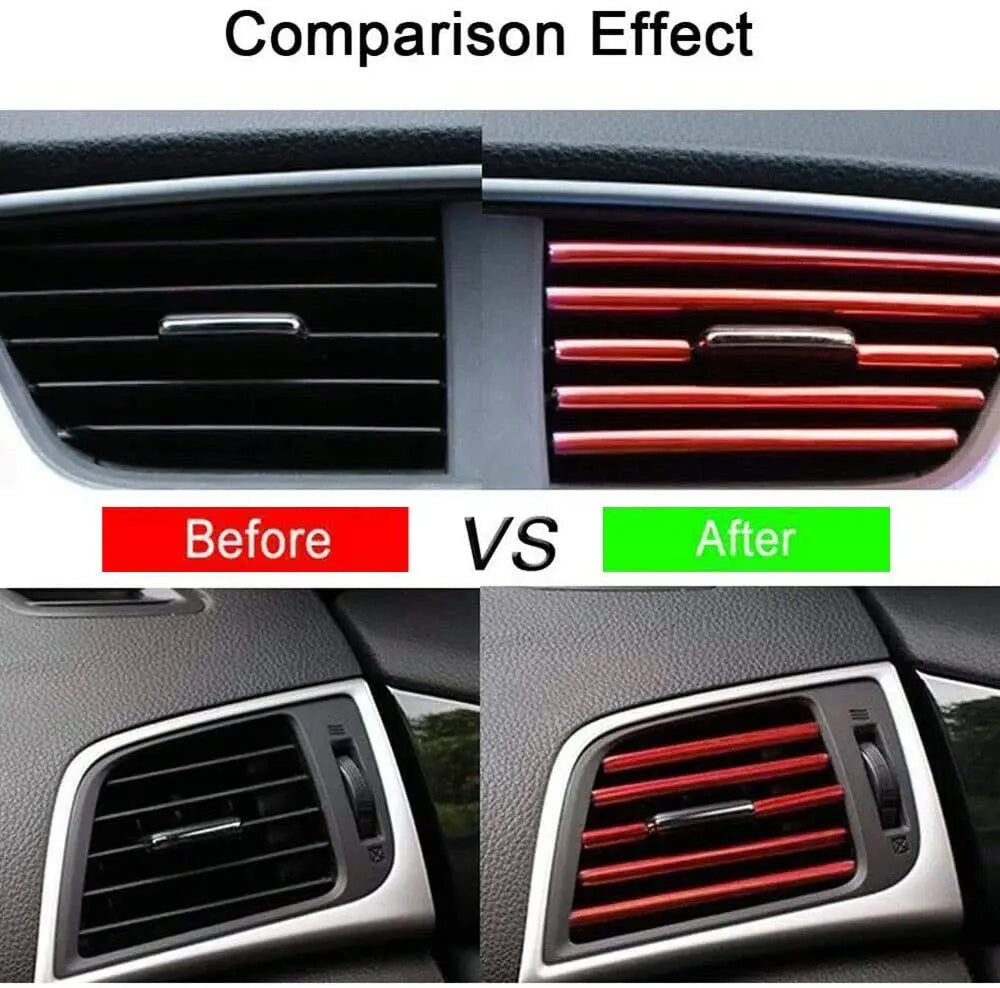 Car Air Vent Grille Decoration Trim Sticker - U Style AC Outlet Strip