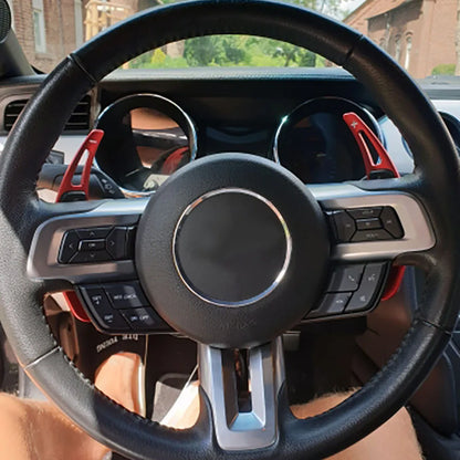 Ford Mustang Shift Paddles 2015-2019 - Aluminum Carbon Fiber Steering Wheel Extensions