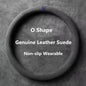 BMW Suede Leather Steering Wheel Cover - 38cm Universal Fit