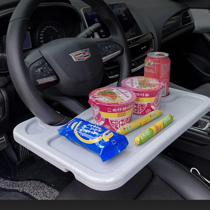Portable Car Dining Table Steering Wheel Tray - Large Black
