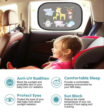 Car Universal Sun Shade - Windshield Roof Window Cover High-Tech Fabric 2PCS