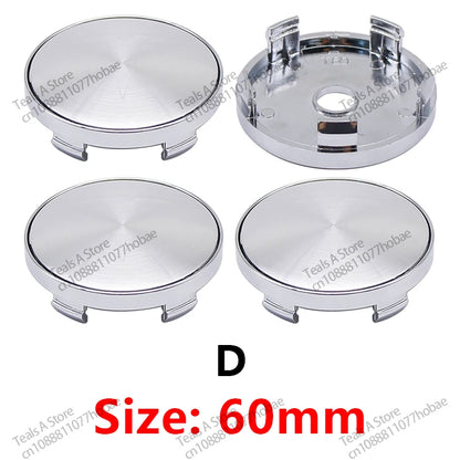 Tesla Wheel Center Hub Cap Emblems 60mm - 4pcs Set Car Logo Sticker for Model 3/Y/S/X