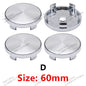 Tesla Wheel Center Hub Cap Emblems 60mm - 4pcs Set Car Logo Sticker for Model 3/Y/S/X