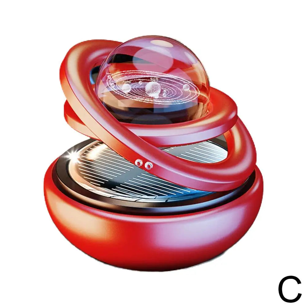 Solar Power Car Air Freshener - Rotating Aromatherapy Diffuser Ornament