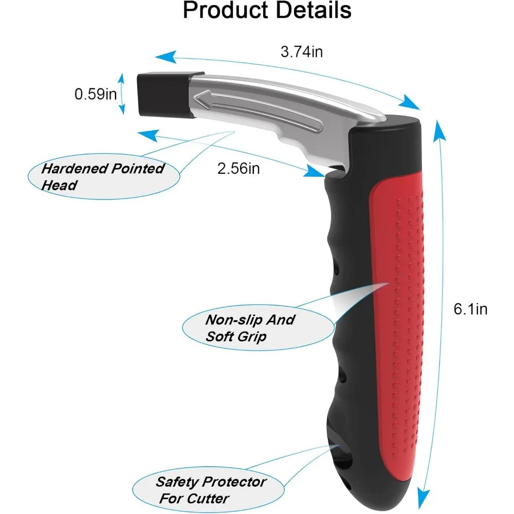 Car Door Assist Handle 2-in-1 - Multi-Function Window Breaker Support