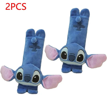 Stitch Seat Belt Cover - Cute Cartoon Plush Car Shoulder Belt Protector