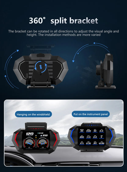 Car HUD Display OBD GPS P24 Digital Speedometer Dashboard Computer