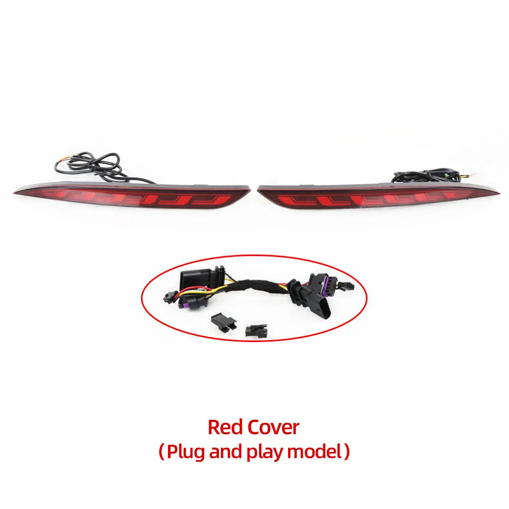 Tesla Model 3/Y LED Rear Fog Light - Dynamic Turn Signal 2016-23 Red A Plug and Play