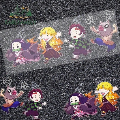 EARLFAMILY Anime Running Chibi Car Stickers - Kamado Nezuko Decal