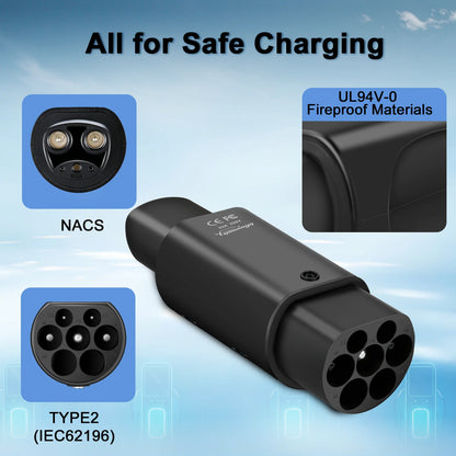 Type2 to Tesla Adapter AC 7.2KW - Model S/X/3 Charging