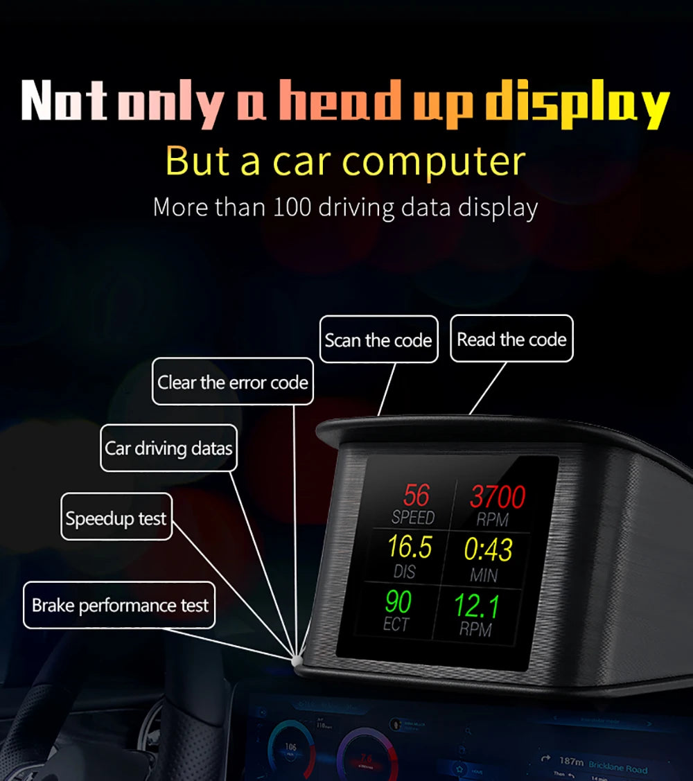 OBD2 Digital Speedometer P10 PRO Head Up Display Smart Car Computer