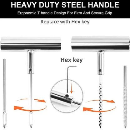 Auto Tire Repair Set 33/57PCS - Heavy Duty Puncture Repair Tools for Car Van Motorcycle