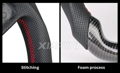 Tesla Model 3 Y LED Steering Wheel - Carbon Fiber Custom Racing Wheel