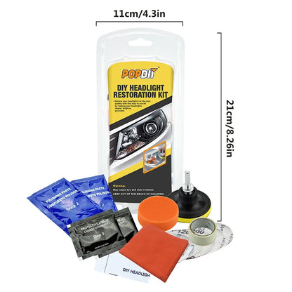 Car Headlight Restoration Kit - Fix Yellowing & Scratches