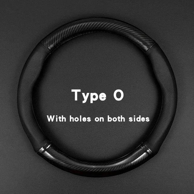 Universal Car Steering Wheel Cover - Carbon Fiber Leather Anti-Slip