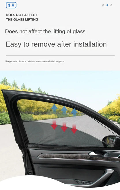 Car Rear Side Window Sunshade - 2pcs UV Mesh Mosquito Protection