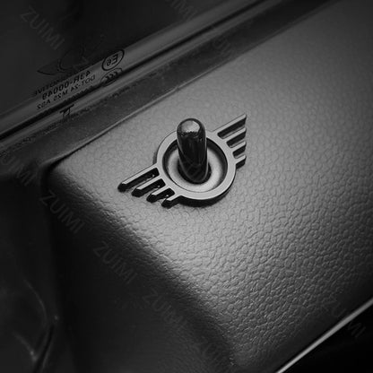 3D Metal Car Door Lock Pin Wing Emblem Badge - Mini Cooper