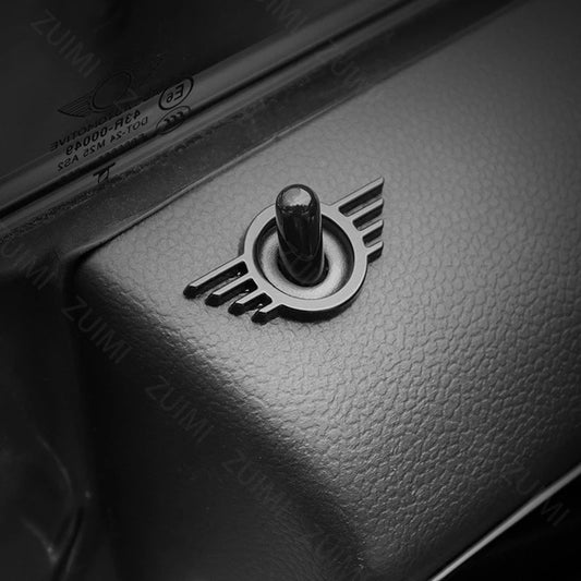 3D Metal Car Door Lock Pin Wing Emblem Badge - Mini Cooper