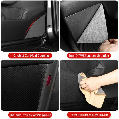 Car Door Anti-Kick Pad For Tesla Model Y Juniper 2025 Leather Sticker Trim Kit Side Door Protector Cover Car Interior Decoration