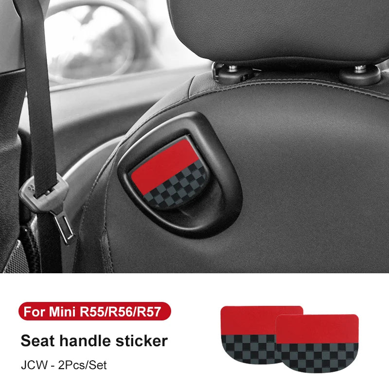 Mini Cooper Leather Rear Seat Handle Cover - R56 R55 F56 F57 Decal