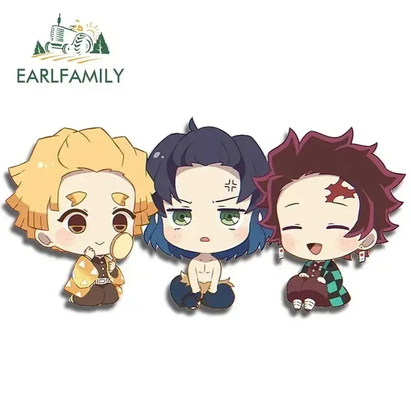 EARLFAMILY Anime Running Chibi Car Stickers - Kamado Nezuko Decal