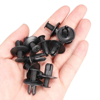 8mm Plastic Rivets Fasteners - Car Bumper Fender Clips 30PCS Black