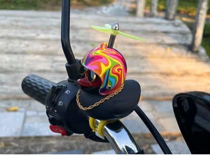 Car Duck Ornament Bicycle Horn - Squeeze Bell with Helmet Straps