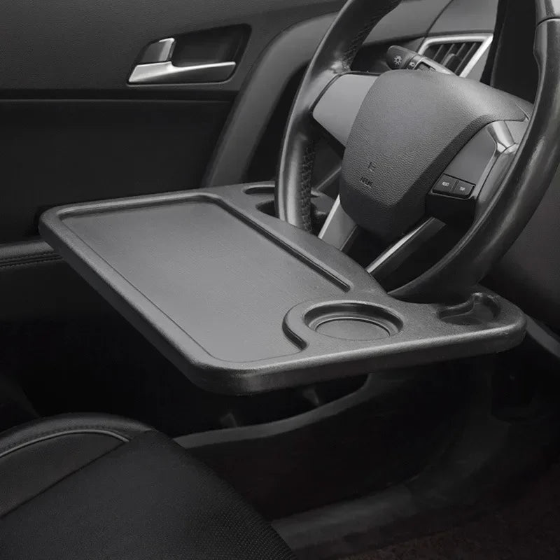 Portable Car Dining Table Steering Wheel Tray - Large Black