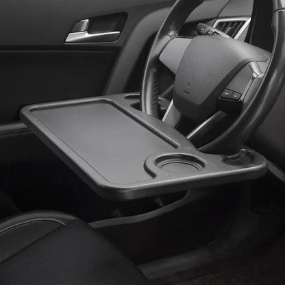 Portable Car Dining Table Steering Wheel Tray - Large Black