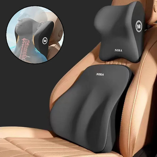 Memory Foam Car Headrest Lumbar Cushion - Universal Comfort Pillow