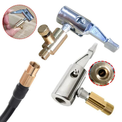 Portable Car Tire Pump Connector - Fast Inflator Chuck with American Threaded Nozzle
