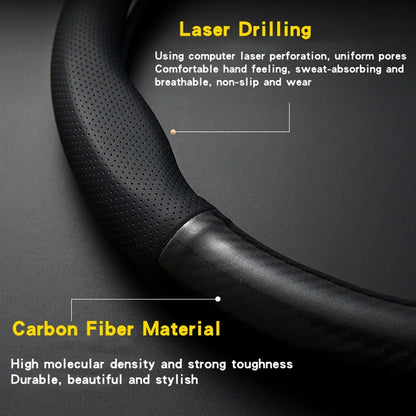 Universal Car Steering Wheel Cover - Carbon Fiber Leather Anti-Slip