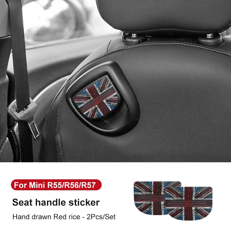 Mini Cooper Leather Rear Seat Handle Cover - R56 R55 F56 F57 Decal