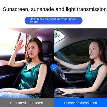 Car Rear Side Window Sunshade - 2pcs UV Mesh Mosquito Protection