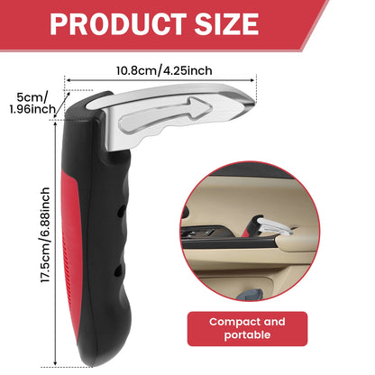 Car Door Assist Handle 2-in-1 - Multi-Function Window Breaker Support
