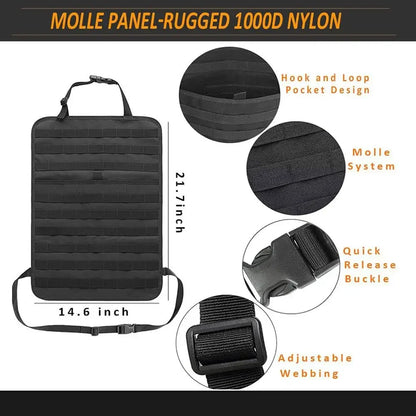 Car Rear Seat Back Storage Bag - Tactical MOLLE Trunk Organizer Multi Hanging Strap
