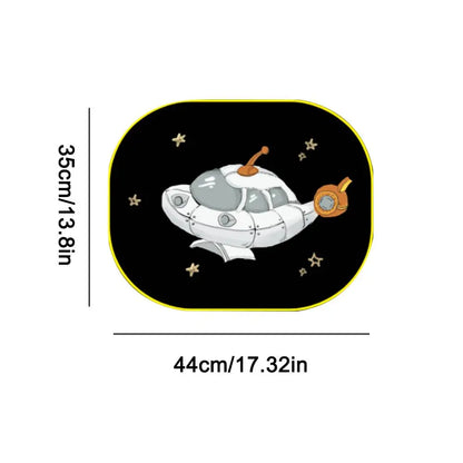 Cartoon Car Sunshade for Children - Side Window Sunvisor with Storage Bag PVC Mesh Cover