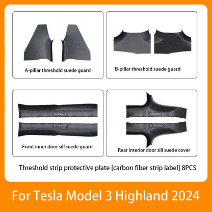 Tesla Model 3/Y Door Sill Protector - Anti-Kick Threshold Strip Guard New Model 3 8PCS