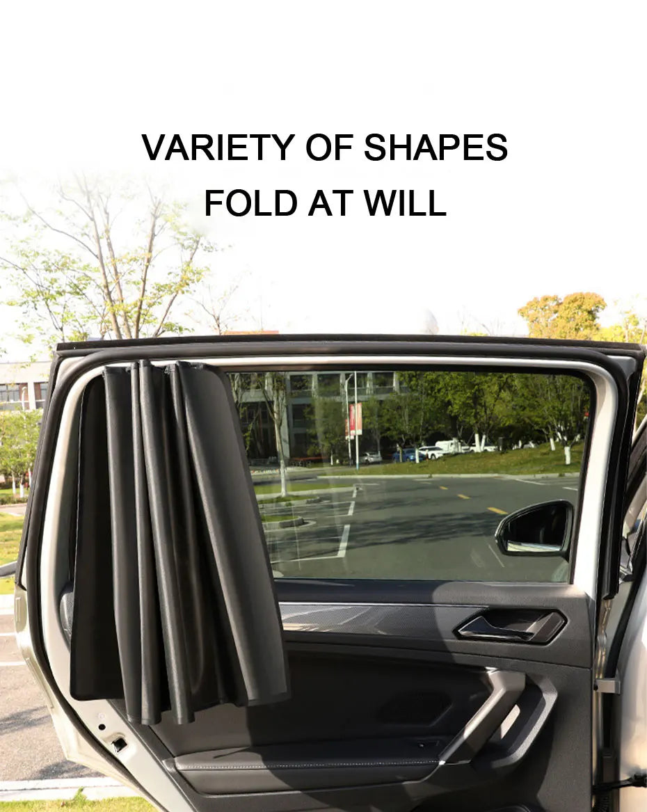 Car Side Window Sun Shade Curtains - Magnetic UV Protection 2pcs