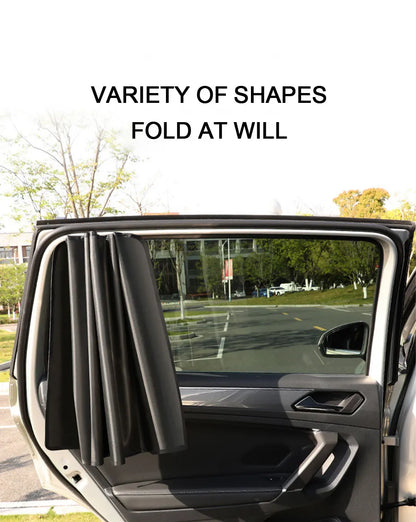 Car Side Window Sun Shade Curtains - Magnetic UV Protection 2pcs